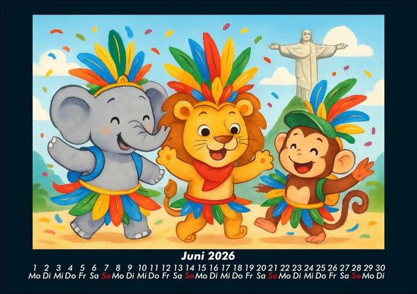 Produktbild: Raffi, Buschi & Milo - Drei Freunde auf Weltreise 2026 Fotokalender DIN A5