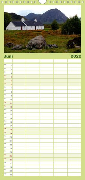 Produktbild: Familienplaner Western Highlands - Schottland (Wandkalender 2022 , 21 cm x 45 cm, hoch)