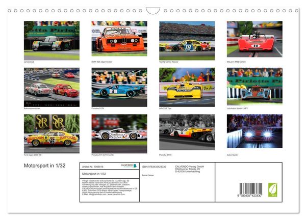 Produktbild: Motorsport in 1/32 (Wandkalender 2025 DIN A3 quer), CALVENDO Monatskalender