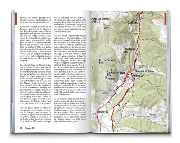 Produktbild: KOMPASS Wanderf&uuml;hrer Jakobsweg Spanien, Camino Franc&eacute;s. Von den Pyren&auml;en nach Santiago de Compostela und Fisterra, 46 Etappen mit Extra-Tourenkarte
