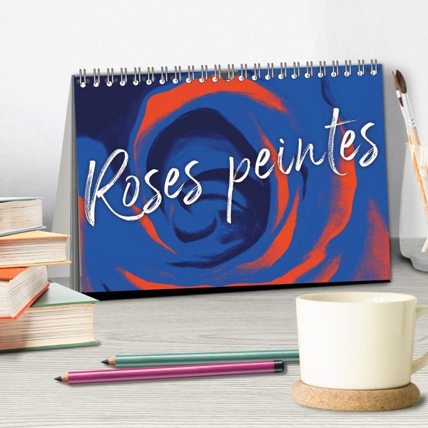 Produktbild: Roses peintes (Calendrier de bureau 2026 DIN A5 vertical), CALVENDO calendrier mensuel