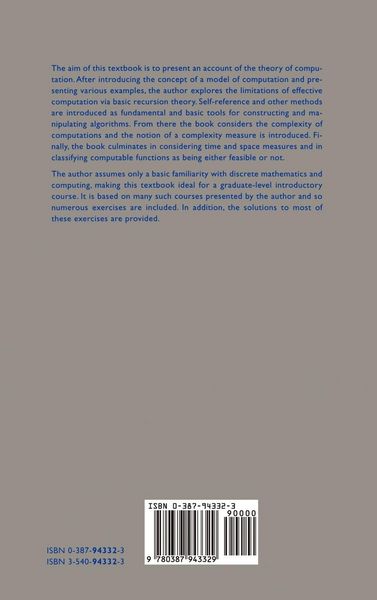 Produktbild: A Recursive Introduction to the Theory of Computation