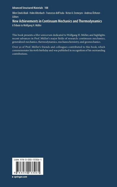Produktbild: New Achievements in Continuum Mechanics and Thermodynamics