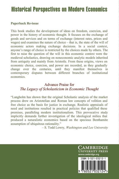 Produktbild: The Legacy of Scholasticism in Economic Thought