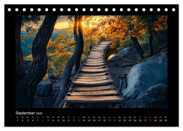 Produktbild: Abenteuerliche Wege (Tischkalender 2026 DIN A5 quer), CALVENDO Monatskalender