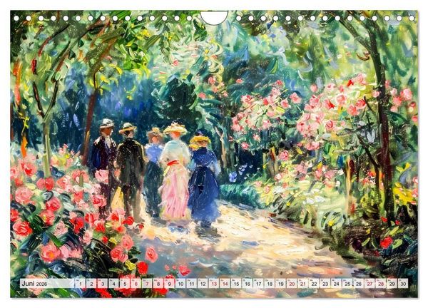 Produktbild: G&auml;rten im Licht - Impressionistische Spazierg&auml;nge mit Bl&uuml;tenpracht (Wandkalender 2026 DIN A4 quer), CALVENDO Monatskalender