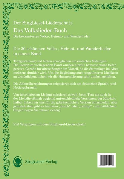 Produktbild: Die sch&ouml;nsten Volkslieder - Das Liederbuch