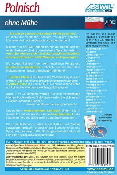 Produktbild: ASSiMiL Polnisch ohne M&uuml;he - Audio-Sprachkurs - Niveau A1-B2