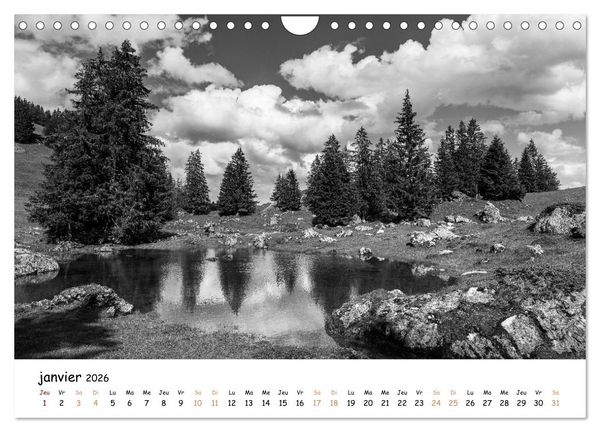 Produktbild: Terres de contraste &ndash; Une ann&eacute;e en monochrome (Calendrier mural 2026 DIN A4 vertical), CALVENDO calendrier mensuel