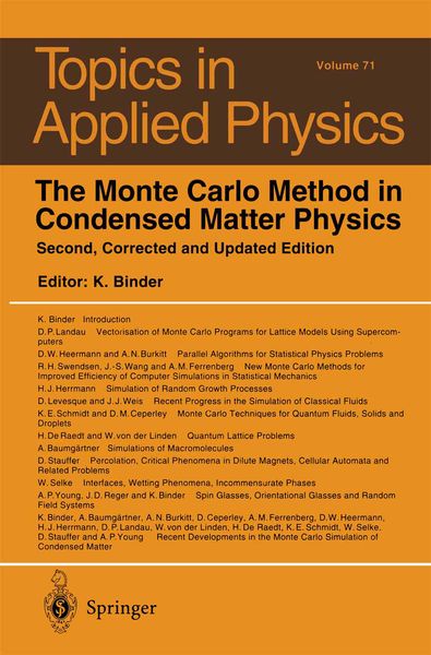 Produktbild: The Monte Carlo Method in Condensed Matter Physics