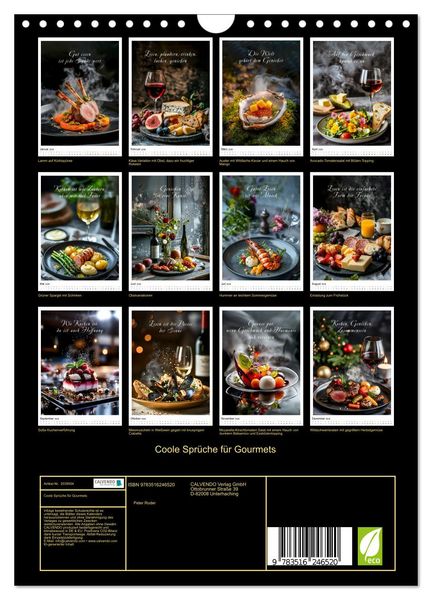 Produktbild: Coole Spr&uuml;che f&uuml;r Gourmets (Wandkalender 2026 DIN A4 hoch), CALVENDO Monatskalender