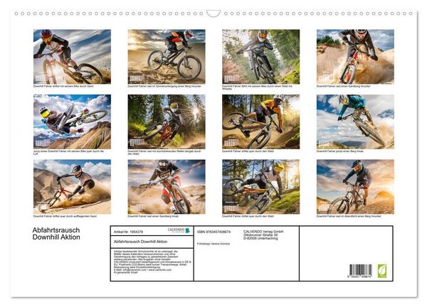 Produktbild: Abfahrtsrausch Downhill Aktion (Wandkalender 2026 DIN A2 quer), CALVENDO Monatskalender