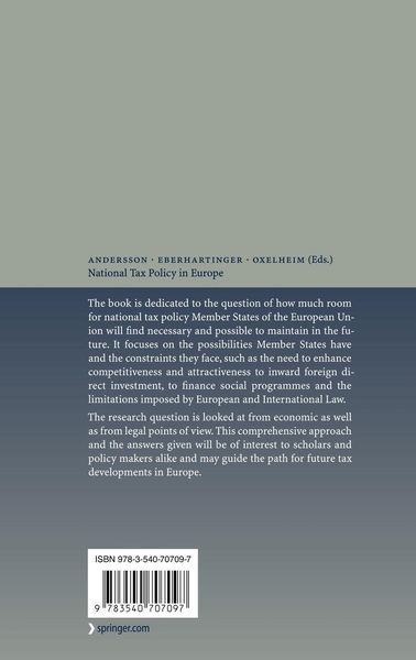 Produktbild: National Tax Policy in Europe