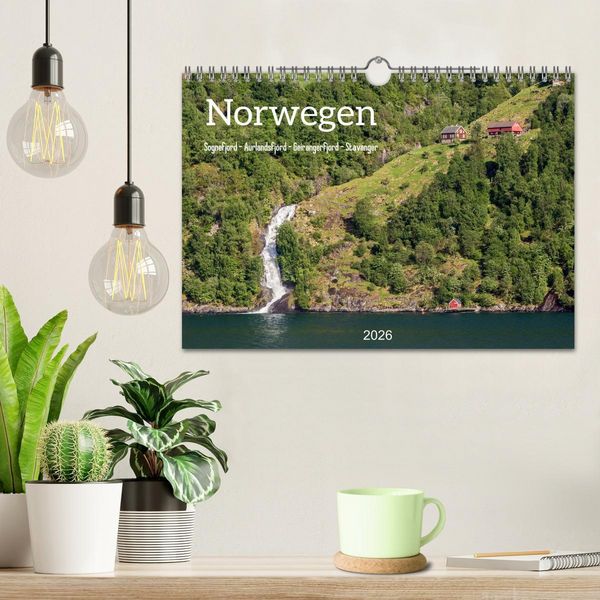 Produktbild: Norwegen. Sognefjord - Aurlandsfjord - Geirangerfjord - Stavanger (Wandkalender 2026 DIN A4 quer), CALVENDO Monatskalender