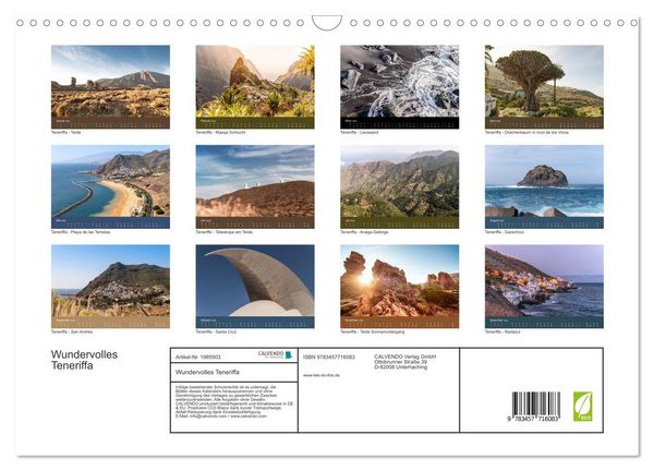 Produktbild: Wundervolles Teneriffa (Wandkalender 2026 DIN A3 quer), CALVENDO Monatskalender
