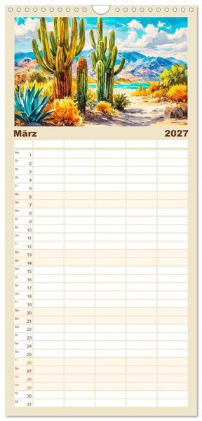Produktbild: Familienplaner 2027 - Magisches Mexiko. Leuchtende Impressionen mit 5 Spalten (Wandkalender, 21 x 45 cm) CALVENDO