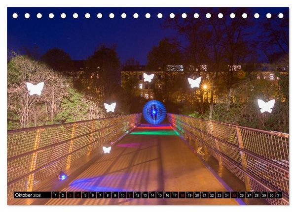 Produktbild: Light Art in Leipzig (Tischkalender 2026 DIN A5 quer), CALVENDO Monatskalender