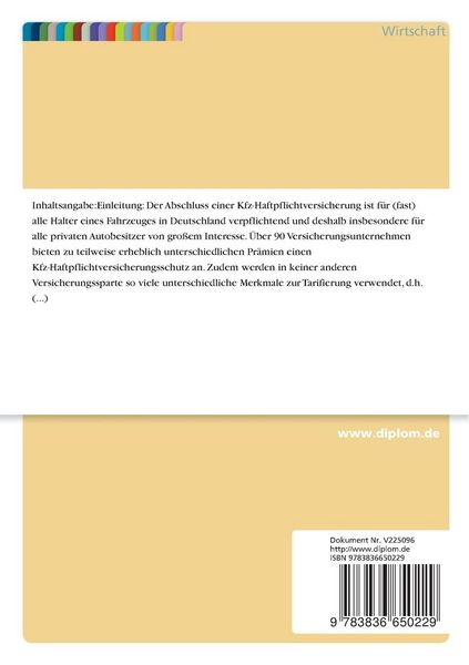 Produktbild: Entwicklung eines Entscheidungsunterst&uuml;tzungssystems f&uuml;r die Auswahl eines optimalen Kfz-Haftpflichtversicherungstarifs