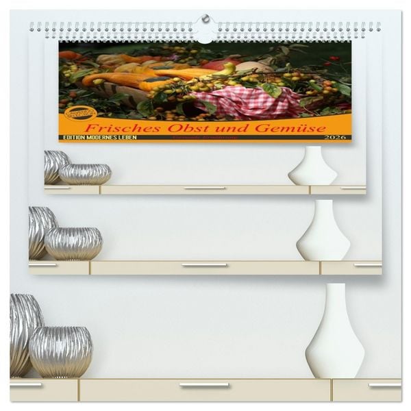 Frisches Obst und Gemüse (hochwertiger Premium Wandkalender 2026 DIN A2 quer), Kunstdruck in Hochglanz