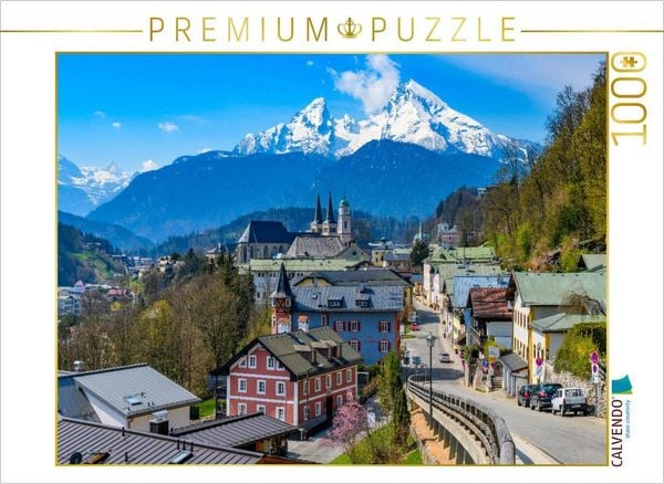 CALVENDO Puzzle Blick auf den Ort mit Watzmann, Berchtesgaden | 1000 Teile Lege-Größe 64x48cm Foto-Puzzle für glückliche Stunden