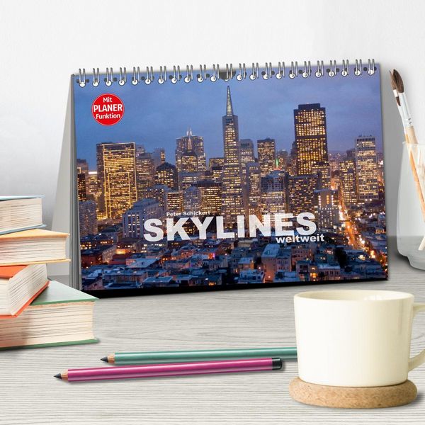 Produktbild: Skylines weltweit (Tischkalender 2026 DIN A5 quer), CALVENDO Monatskalender