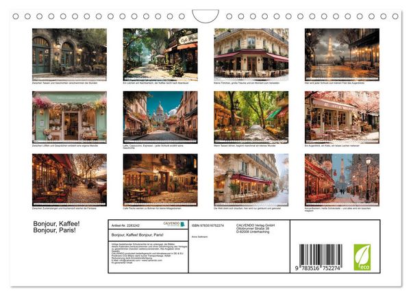Produktbild: Bonjour, Kaffee! Bonjour, Paris! (Wandkalender 2027 DIN A4 quer), CALVENDO Monatskalender