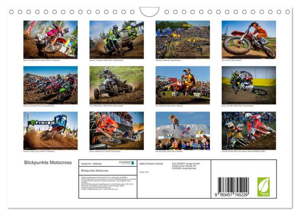 Produktbild: Blickpunkte Motocross (Wandkalender 2026 DIN A4 quer), CALVENDO Monatskalender
