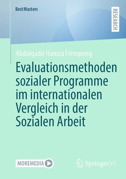 Produktbild: Evaluationsmethoden sozialer Programme im internationalen Vergleich in der Sozialen Arbeit