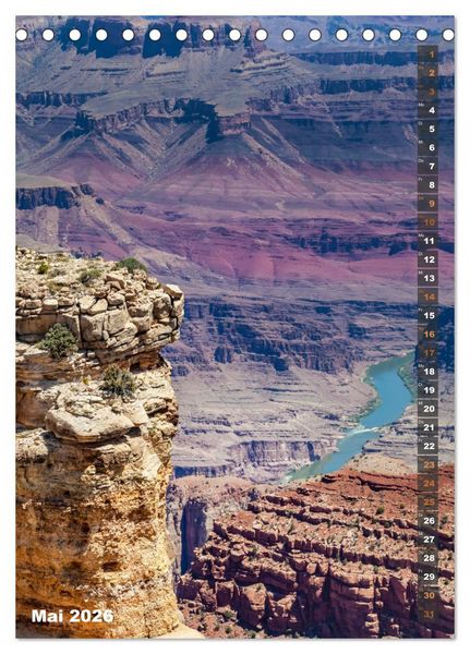 Produktbild: GRAND CANYON Imposante Aussichten (Tischkalender 2026 DIN A5 hoch), CALVENDO Monatskalender