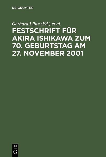 Produktbild: Festschrift f&uuml;r Akira Ishikawa zum 70. Geburtstag am 27. November 2001