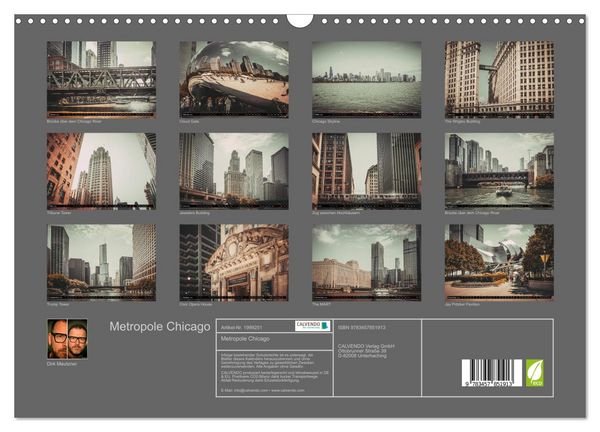 Produktbild: Metropole Chicago (Wandkalender 2026 DIN A3 quer), CALVENDO Monatskalender