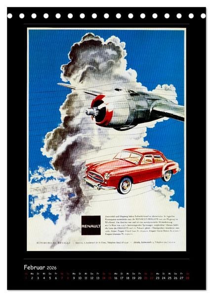 Produktbild: Historische Automobilplakate (Tischkalender 2026 DIN A5 hoch), CALVENDO Monatskalender
