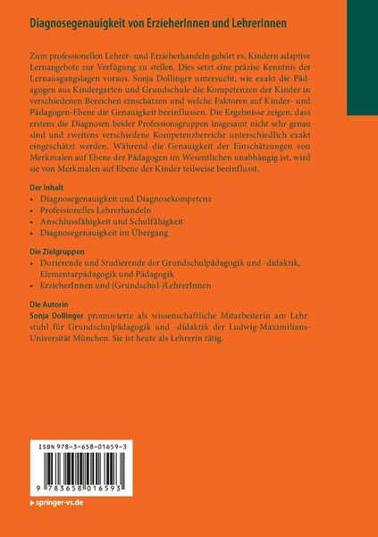 Produktbild: Diagnosegenauigkeit von ErzieherInnen und LehrerInnen