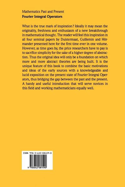 Produktbild: Mathematics Past and Present Fourier Integral Operators