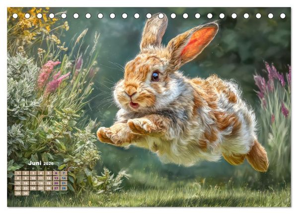 Produktbild: Kaninchenportraits &ndash; Szenen voller Charme (Tischkalender 2026 DIN A5 quer), CALVENDO Monatskalender