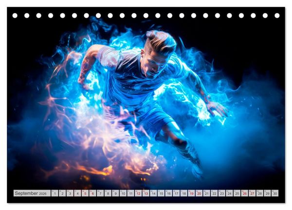 Produktbild: FU&szlig;BALLFIEBER Dynamische Szenen (Tischkalender 2026 DIN A5 quer), CALVENDO Monatskalender
