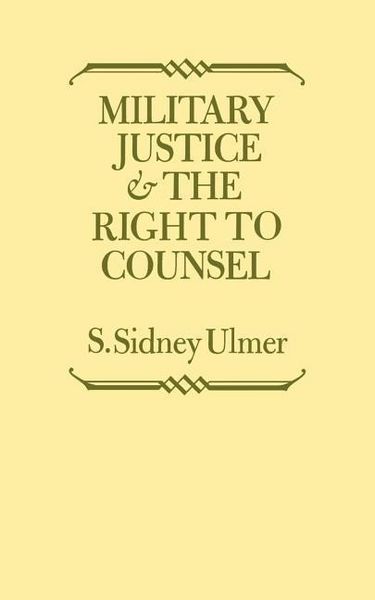 Produktbild: Military Justice and the Right to Counsel