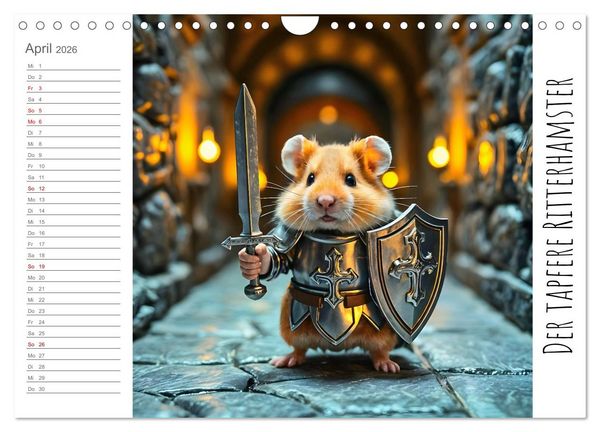 Produktbild: History Hamster - Die Geschichte der Welt in 12 Nagerbildern (Wandkalender 2026 DIN A4 quer), CALVENDO Monatskalender