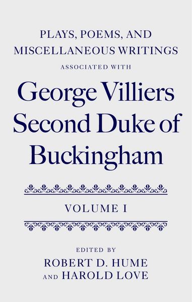 Produktbild: Plays, Poems, and Miscellaneous Writings associated with George Villiers, Second Duke of Buckingham