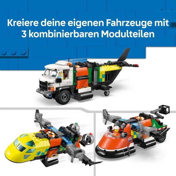 Produktbild: LEGO City 60505 Kombinationsset mit Flugzeug, Wartungsfahrzeug und Luftkissenboot