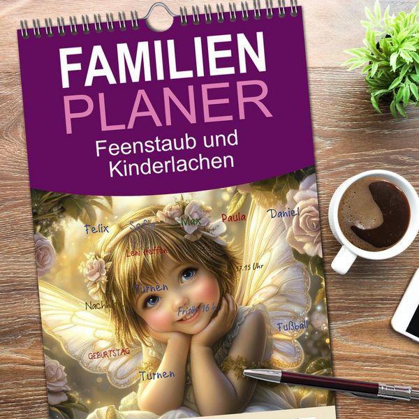 Produktbild: Familienplaner 2026 - Feenstaub und Kinderlachen mit 5 Spalten (Wandkalender, 21 x 45 cm) CALVENDO