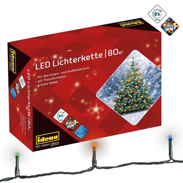 Idena Lichterkette 80 LED multicolor 16m