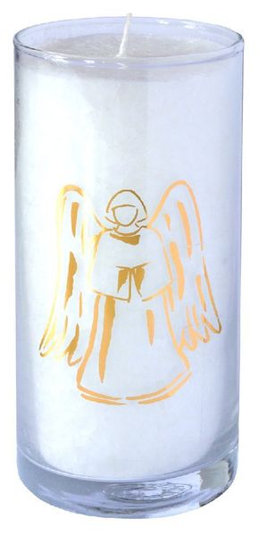 Kerze 'Pure Engel' im Glas Stearin weiss