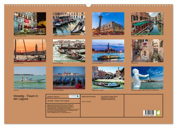 Produktbild: Venedig - Traum in der Lagune (Wandkalender 2026 DIN A2 quer), CALVENDO Monatskalender