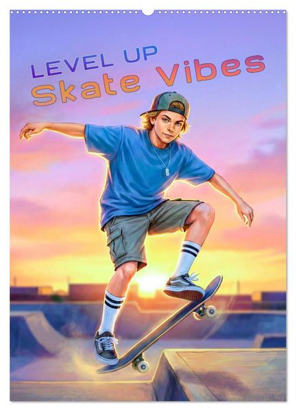 Produktbild: Level Up - Skate Vibes (Wandkalender 2027 DIN A2 hoch), CALVENDO Monatskalender