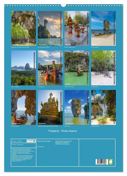 Produktbild: Thailand - Perle Asiens (Wandkalender 2026 DIN A2 hoch), CALVENDO Monatskalender