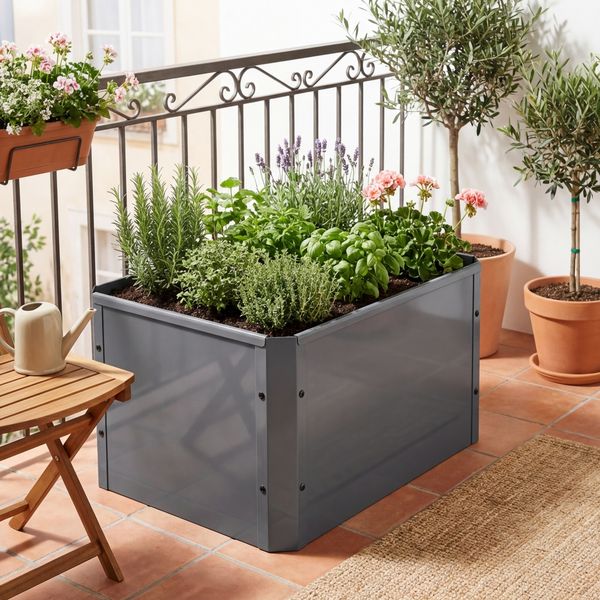 Produktbild: Metall Pflanzkasten Blumenkasten 50x40 Balora M