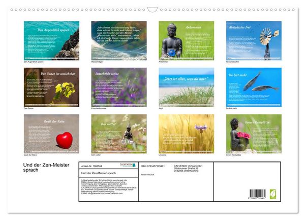 Produktbild: Und der Zen-Meister sprach (Wandkalender 2026 DIN A2 quer), CALVENDO Monatskalender