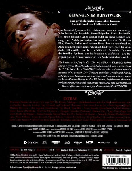 Produktbild: The Stendhal Syndrome - Mediabook (4K Ultra HD+2 Blu-rays)