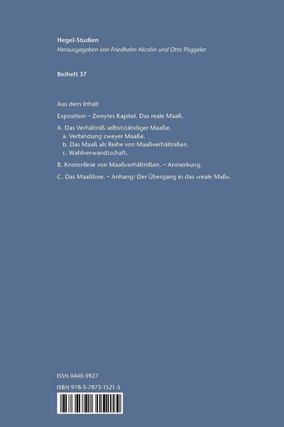 Produktbild: Hegels Logik und die Chemie